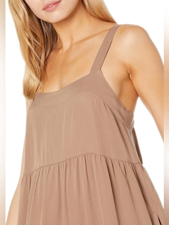 The Drop BRITT dress In Mushroom Size S. Tiered Strappy Maxi Dress - Picture 3 of 6